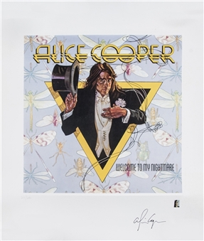 Alice Cooper Signed "Welcome To My Nightmare" Album Artwork Litho (Beckett)